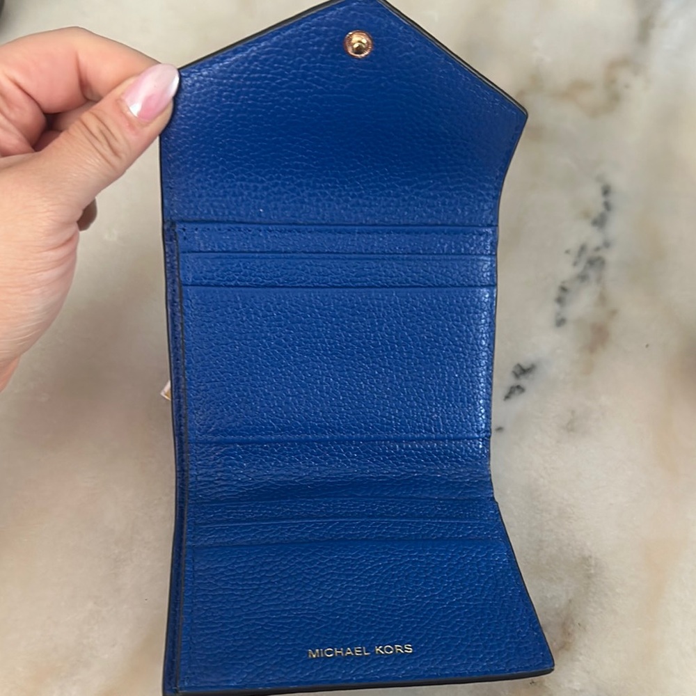 Michael Kors Royal Blue Slim Envelope Trifold Wallet - Picture 3 of 6